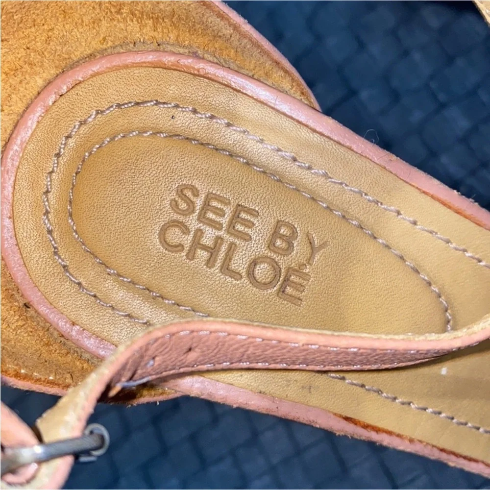 Authentic See by Chloe designer leather platform heels 6.5